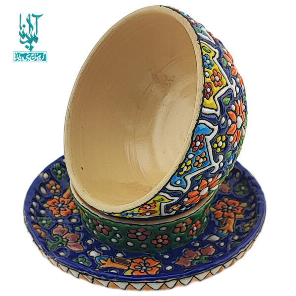 عسل خوری سفال میناکاری کد CLB-053