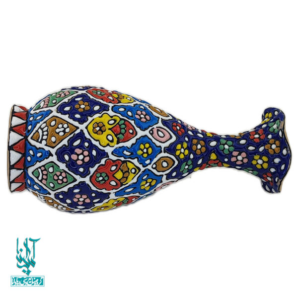 گلدان صراحی سفال میناکاری کد CLV-032